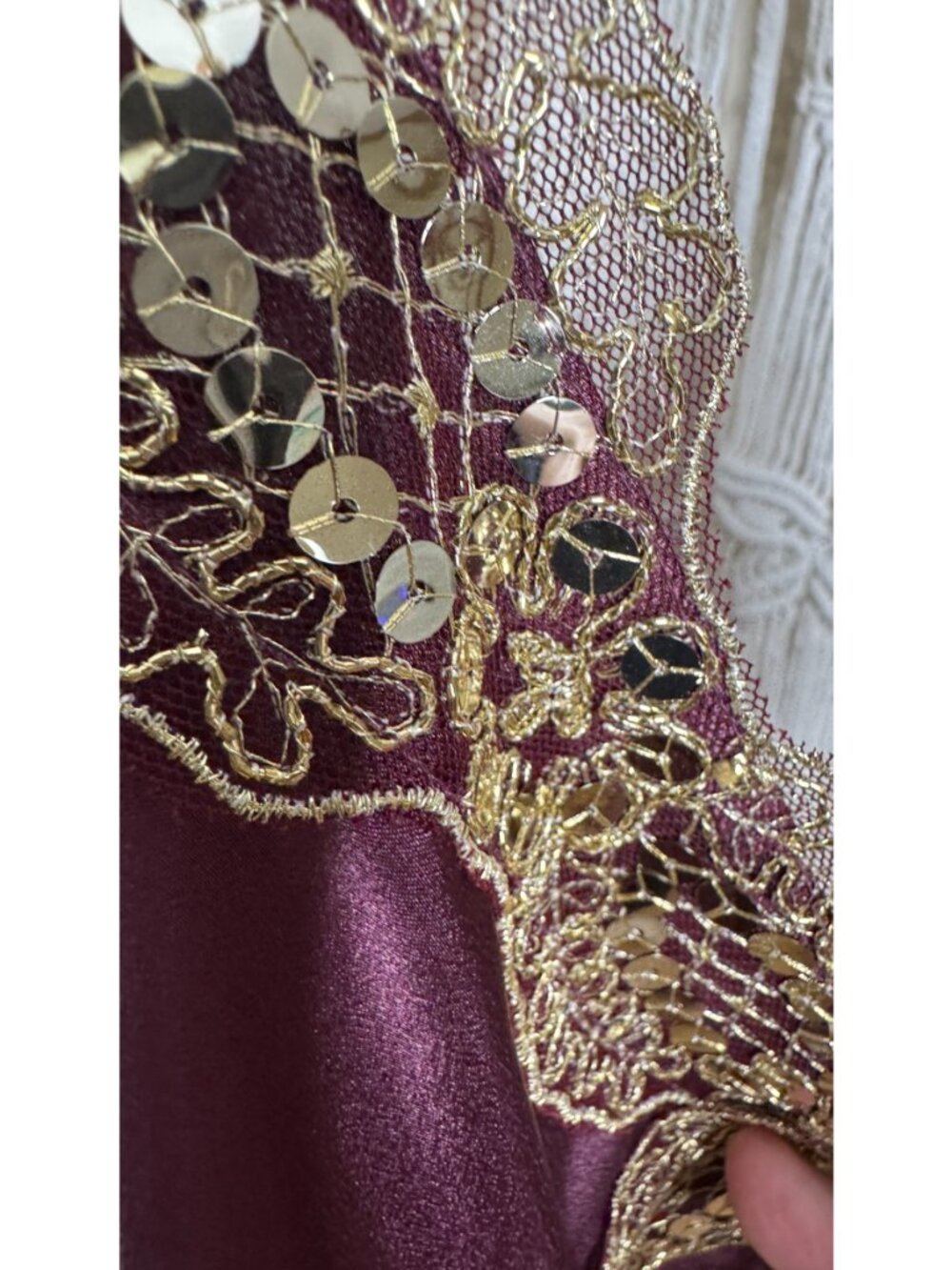 Tank top / cami embellished Gold Sequins - Picture 3 of 5